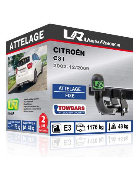 Crochet d'attelage Citroën C3 I “col de cygne“ démontable avec outils