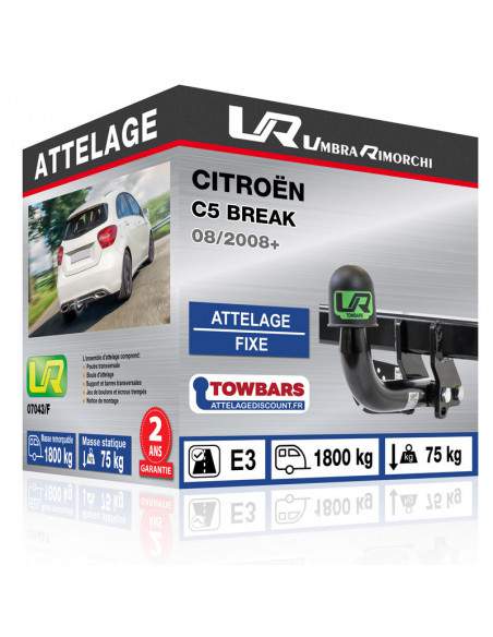 Crochet d'attelage Citroën C5 BREAK “col de cygne“ démontable avec outils