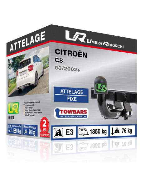 Crochet d'attelage Citroën C8 “col de cygne“ démontable avec outils