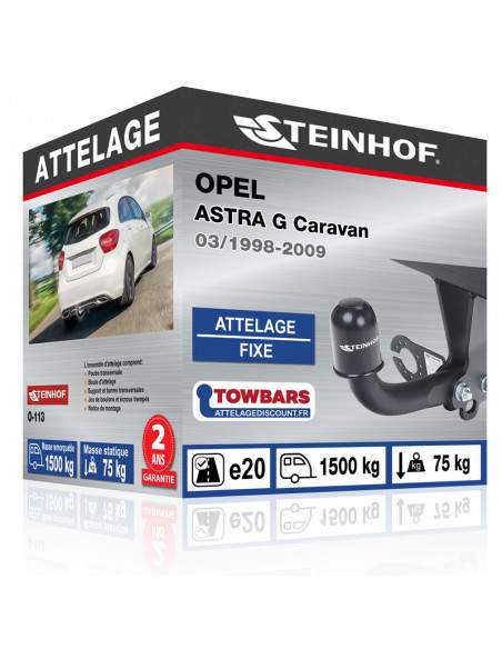 Crochet d'attelage Opel ASTRA G Caravan “col de cygne“ démontable avec outils