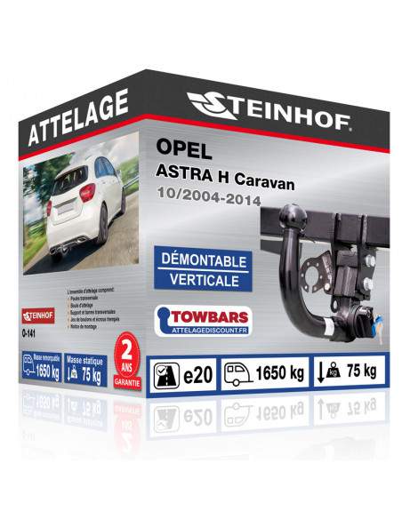 Crochet d'attelage Opel ASTRA H Caravan “col de cygne” démontable verticale sans outils