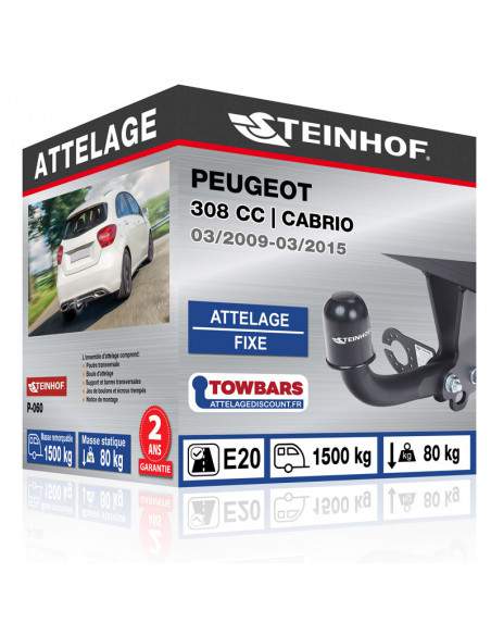 Crochet d'attelage Peugeot 308 CC | CABRIO “col de cygne“ démontable avec outils