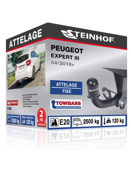Crochet d'attelage Peugeot EXPERT III “col de cygne“ démontable avec outils