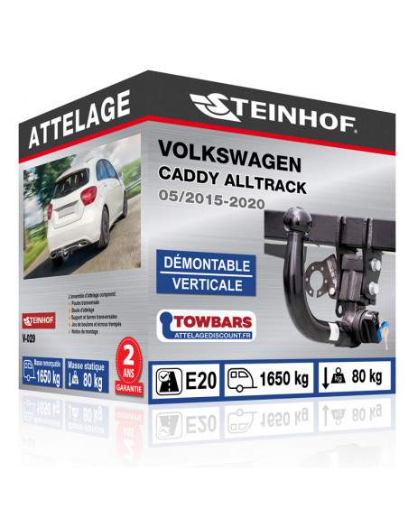 Crochet d'attelage Volkswagen CADDY ALLTRACK “col de cygne” démontable verticale sans outils