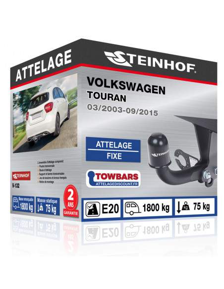 Crochet d'attelage Volkswagen TOURAN “col de cygne“ démontable avec outils