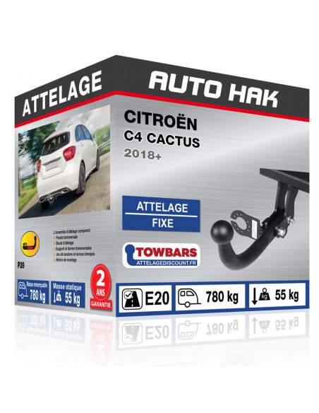 Crochet d'attelage Citroën C4 CACTUS “col de cygne“ démontable avec outils