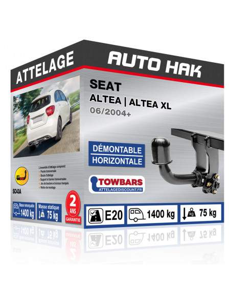 Crochet d'attelage SEAT ALTEA | ALTEA XL “col de cygne“ démontable horizontale sans outils