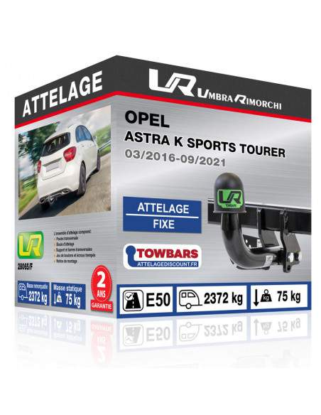 Crochet d'attelage Opel ASTRA K SPORTS TOURER “col de cygne“ démontable avec outils