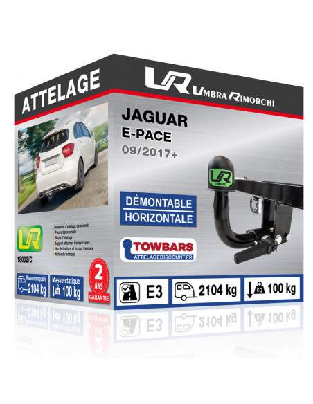 Crochet d'attelage Jaguar E-PACE “col de cygne“ démontable horizontale sans outils