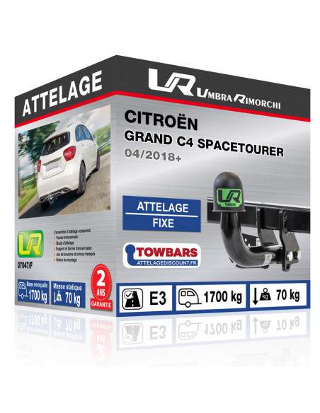 Crochet d'attelage Citroën GRAND C4 SPACETOURER “col de cygne“ démontable avec outils