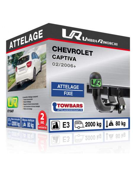 Crochet d'attelage Chevrolet CAPTIVA “col de cygne“ démontable avec outils